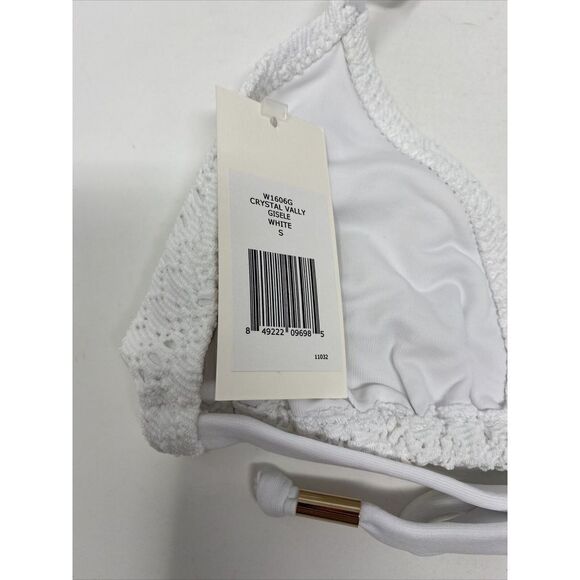 EBERJEY Womens White String Bikini Top NEW Crystal Vally Gisele REVOLVE Small S - Picture 6 of 9